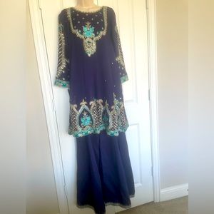 Blue Gharara 3 piece dress!